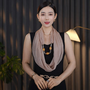 Summer 04 New Solid Color Sun Protection Necklace Scarf Fashion Versatile Sun Protection Neck Scarf Lazy Scarf