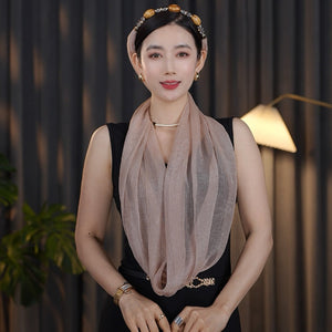 Summer 04 New Solid Color Sun Protection Necklace Scarf Fashion Versatile Sun Protection Neck Scarf Lazy Scarf