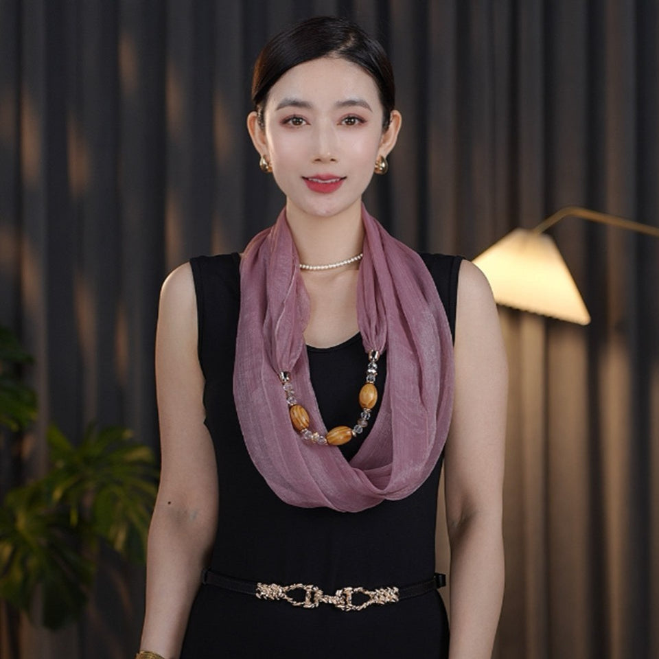 Summer 04 New Solid Color Sun Protection Necklace Scarf Fashion Versatile Sun Protection Neck Scarf Lazy Scarf